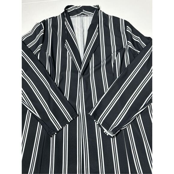 Lily by Firmiana Striped Black White Blazer Cardigan Open Front Size 3XL - Picture 7 of 11